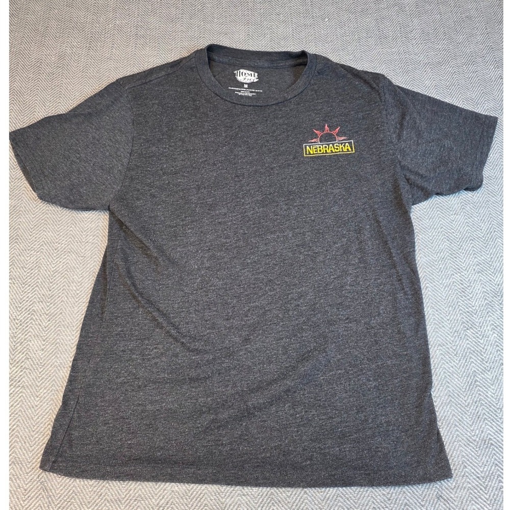 Home Free Nebraska The Cornhusker State Graphic T-Shirt Mens Medium Gray Sun